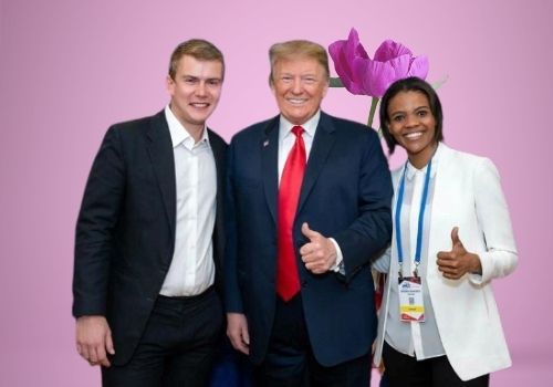 Candace Owens and her husband George Farmer with Donald Trump